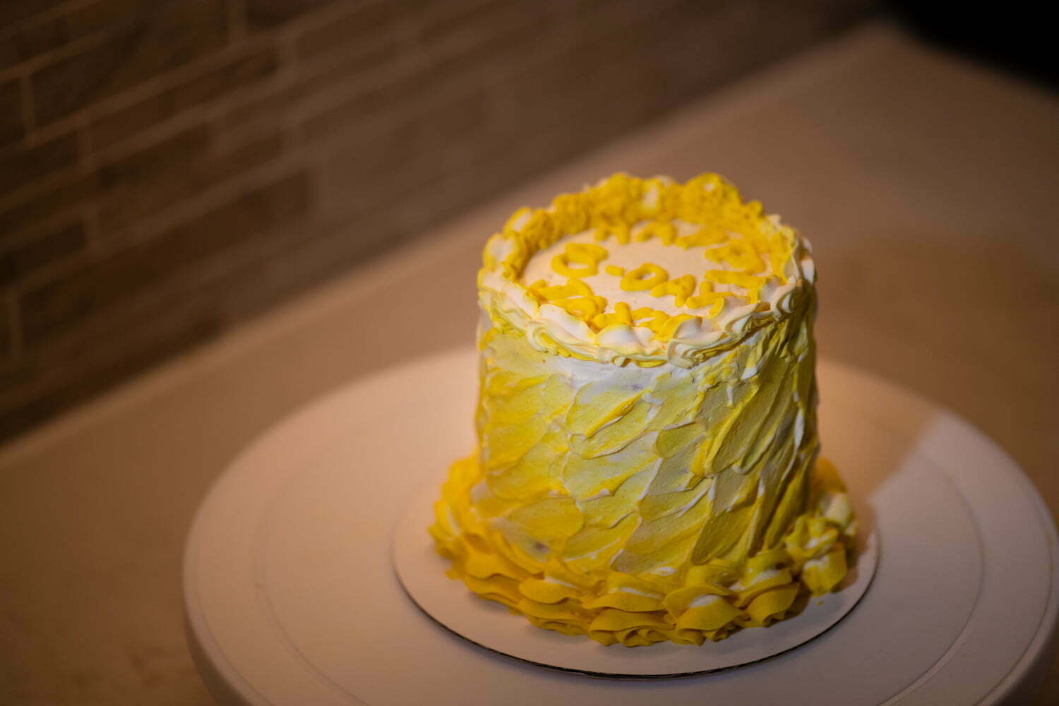 Strokes cake with happy b-day 'name'
